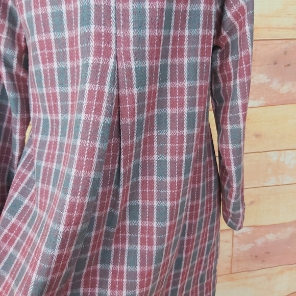 VINTAGE plaid woolblend coat capestyle size medium belt shape - Picture 10 of 13